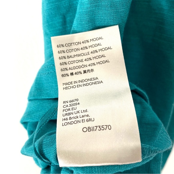 Anthropologie Teal Smocked Neck Tank Top NWT - Picture 5 of 5